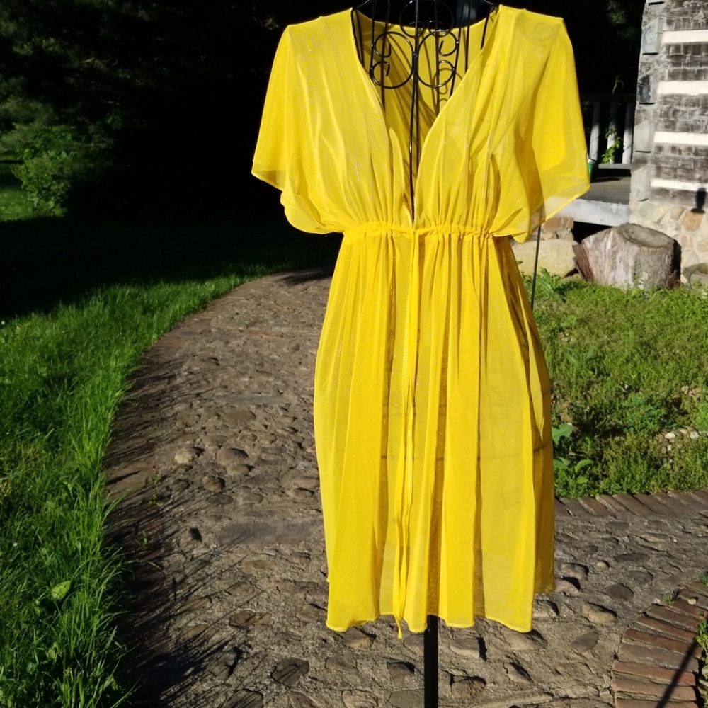 WOMENS V NECK SMOCK BEACH COVER UP - Picture 3 of 5